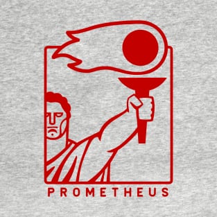 Minimalist art of Prometheus. For Geek mythology fans in red ink T-Shirt